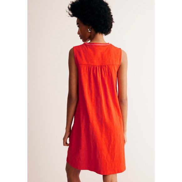 Boden Plus Nadine Notch Cotton Mini Dress Orange Size 20-22 Long - Picture 3 of 10